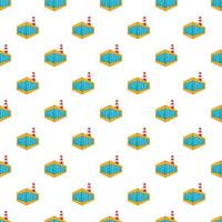 Beer bottling building pattern, cartoon style vector