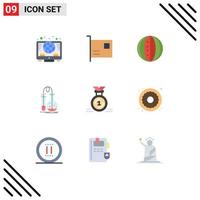 Stock Vector Icon Pack of 9 Line Signs and Symbols for lab chemistry hardware testing melon Editable Vector Design Elements