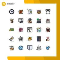 Stock Vector Icon Pack of 25 Line Signs and Symbols for net connection graphic design computers protect Editable Vector Design Elements