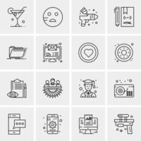 16 iconos universales de negocios vector ilustración de icono creativo para usar en proyectos relacionados con la web y dispositivos móviles