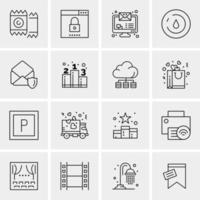 16 iconos universales de negocios vector ilustración de icono creativo para usar en proyectos relacionados con la web y dispositivos móviles