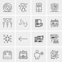 16 iconos universales de negocios vector ilustración de icono creativo para usar en proyectos relacionados con la web y dispositivos móviles