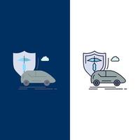 car hand insurance transport safety Flat Color Icon Vector