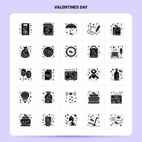 sólido 25 conjunto de iconos del día de san valentín diseño de estilo de glifo vectorial conjunto de iconos negros diseño de ideas de negocios web y móvil ilustración vectorial vector