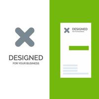 Delete Cancel Close Cross Grey Logo Design and Business Card Template vector