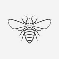 Bee icon design element. Bee insect silhouette. Vector illustration