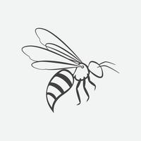 Bee icon design element. Bee insect silhouette. Vector illustration