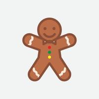 Gingerbread man cookie icon. Happy new year decoration. Merry christmas design element. New year and xmas celebration. Vector illustration