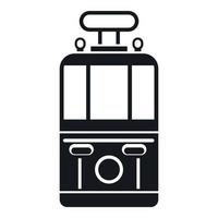 Tram front view icon, simple style vector