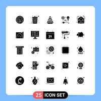 Stock Vector Icon Pack of 25 Line Signs and Symbols for light protection bowl treat laddu Editable Vector Design Elements