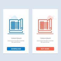 Construction Drafting House Map  Blue and Red Download and Buy Now web Widget Card Template vector