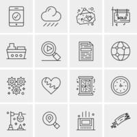 16 iconos universales de negocios vector ilustración de icono creativo para usar en proyectos relacionados con la web y dispositivos móviles