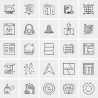 25 iconos de negocios universales vector ilustración de icono creativo para usar en proyectos relacionados con la web y dispositivos móviles