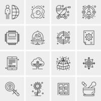 16 iconos universales de negocios vector ilustración de icono creativo para usar en proyectos relacionados con la web y dispositivos móviles