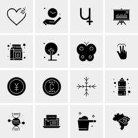 16 iconos universales de negocios vector ilustración de icono creativo para usar en proyectos relacionados con la web y dispositivos móviles