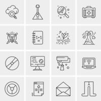 16 iconos universales de negocios vector ilustración de icono creativo para usar en proyectos relacionados con la web y dispositivos móviles