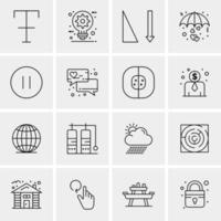 16 iconos universales de negocios vector ilustración de icono creativo para usar en proyectos relacionados con la web y dispositivos móviles