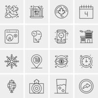 16 iconos universales de negocios vector ilustración de icono creativo para usar en proyectos relacionados con la web y dispositivos móviles