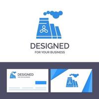 Creative Business Card and Logo template Factory Pollution Production Smoke Vector Illustration