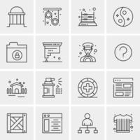 16 iconos universales de negocios vector ilustración de icono creativo para usar en proyectos relacionados con la web y dispositivos móviles