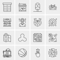 16 iconos universales de negocios vector ilustración de icono creativo para usar en proyectos relacionados con la web y dispositivos móviles