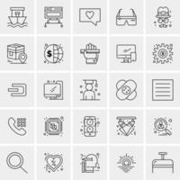 25 iconos de negocios universales vector ilustración de icono creativo para usar en proyectos relacionados con la web y dispositivos móviles