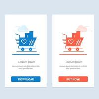 Trolley Love Wedding Heart  Blue and Red Download and Buy Now web Widget Card Template vector