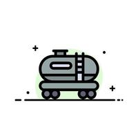 Oil Tank Pollution  Business Flat Line Filled Icon Vector Banner Template