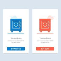Locker Lock User  Blue and Red Download and Buy Now web Widget Card Template vector