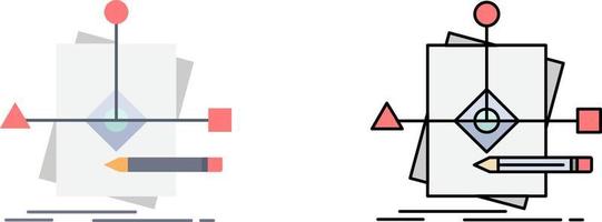 algoritmo negocio predicción patrón plan color plano icono vector