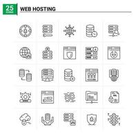 25 conjunto de iconos de alojamiento web antecedentes vectoriales vector