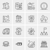 16 iconos universales de negocios vector ilustración de icono creativo para usar en proyectos relacionados con la web y dispositivos móviles