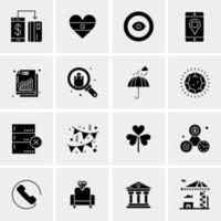 16 iconos universales de negocios vector ilustración de icono creativo para usar en proyectos relacionados con la web y dispositivos móviles