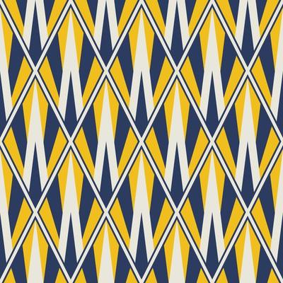 Geometric colorful pattern. Abstract colorful yellow-blue geometric diamond shape seamless pattern background. Use for fabric, textile, home interior decoration elements, upholstery, wrapping.