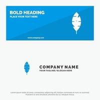 Feather Ink Write SOlid Icon Website Banner and Business Logo Template vector