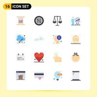 16 Creative Icons Modern Signs and Symbols of hosting graph business efforts business Editable Pack of Creative Vector Design Elements