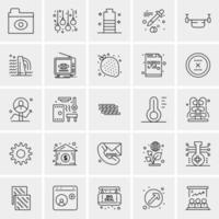 25 iconos de negocios universales vector ilustración de icono creativo para usar en proyectos relacionados con la web y dispositivos móviles