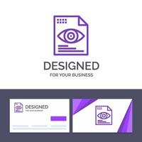 Creative Business Card and Logo template File Text Eye Computing Vector Illustration