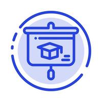 Chart Education Presentation School Blue Dotted Line Line Icon vector