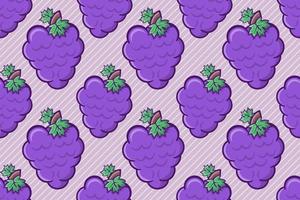 Ilustración de vector de patrones sin fisuras de fruta de uva morada