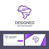 Creative Business Card and Logo template Brazil Map Country Vector Illustration