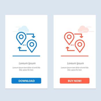 puntero del mapa de ubicación viajar azul y rojo descargar y comprar ahora plantilla de tarjeta de widget web vector