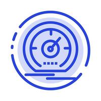 Gauge Dashboard Meter Speed Speedometer Blue Dotted Line Line Icon vector