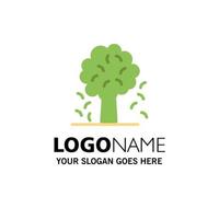 Tree Apple Apple Tree Nature Spring Business Logo Template Flat Color vector