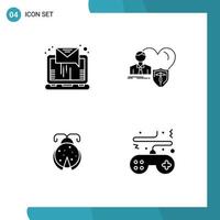 Pack of creative Solid Glyphs of email beetle sending home ladybird Editable Vector Design Elements