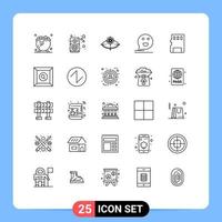 Universal Icon Symbols Group of 25 Modern Lines of card happy concept comment bubble Editable Vector Design Elements