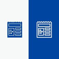 Document Basic Ui Line and Glyph Solid icon Blue banner Line and Glyph Solid icon Blue banner vector