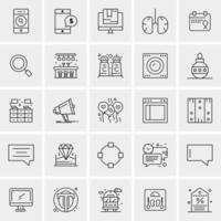 25 iconos de negocios universales vector ilustración de icono creativo para usar en proyectos relacionados con la web y dispositivos móviles