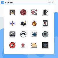 Set of 16 Modern UI Icons Symbols Signs for computing watch route smart apple Editable Creative Vector Design Elements