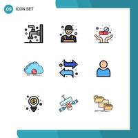 User Interface Pack of 9 Basic Filledline Flat Colors of synchronization sync rancher syncing care Editable Vector Design Elements